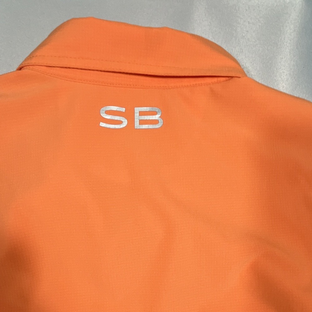 Silver Bait Men's L Orange Button-Up Fishing Shirt Polyester Pockets Fish Logo - Picture 8 of 9